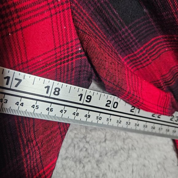 VTG Woman American Blues Red Black Plaid Embroidered Button-Up Long Sleeve Shirt - Picture 9 of 14